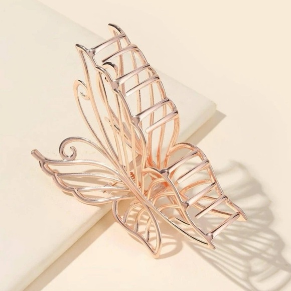 🌟Host Pick🌟 Rose Gold Butterfly Hair Clip - Picture 5 of 5